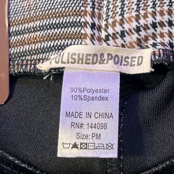 NWT Polished & Poised Pants Plaid Petite Slim Pull On Trousers Stretch Soft PM - Picture 5 of 15